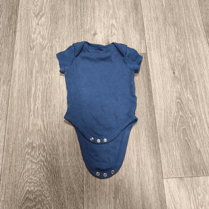 Primark Baby Blue Short Sleeve Bodysuit Onesie 3-6 Months 68cm
