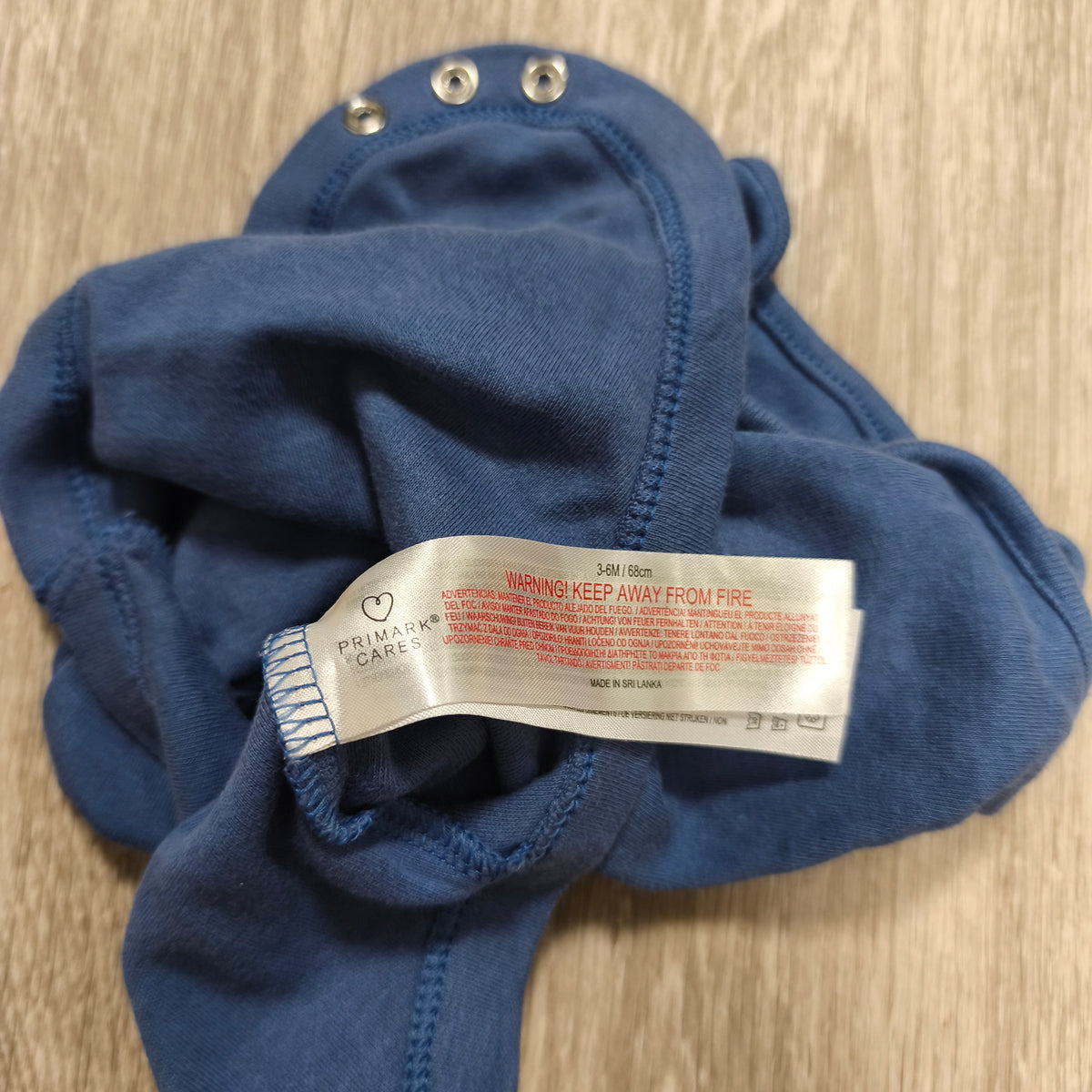 Primark Baby Blue Short Sleeve Bodysuit Onesie 3-6 Months 68cm