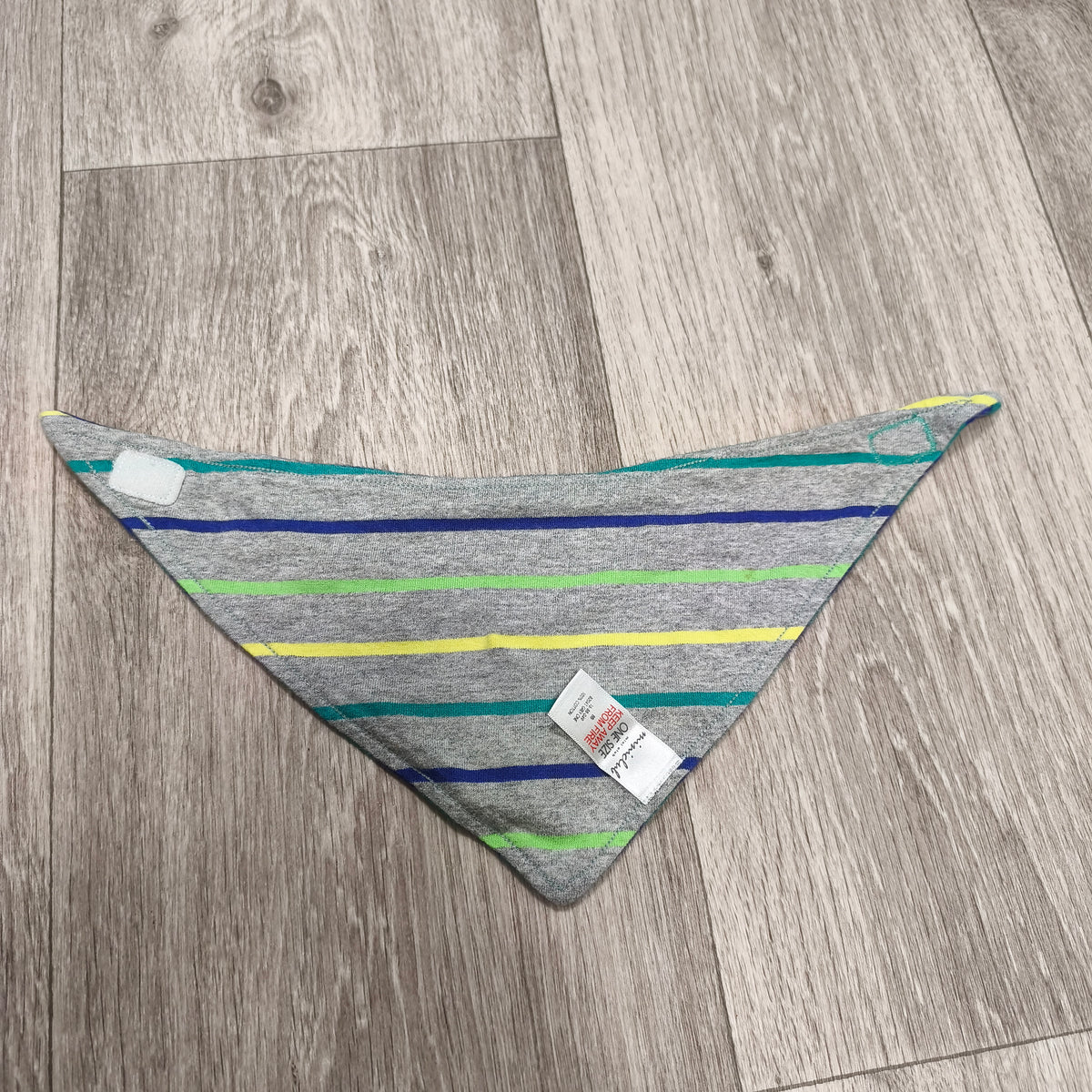 Mini Club Baby Bib One Size Striped Cotton Hook & Loop Closure