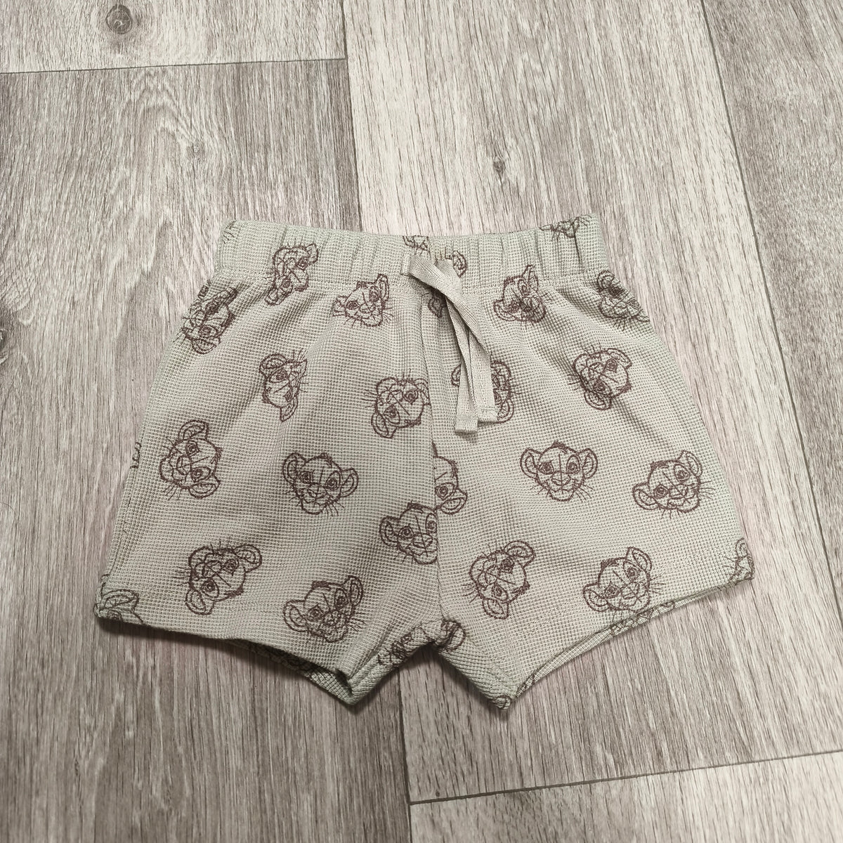 Disney Baby Simba Lion King Infant Shorts 0–3 Months Gray Check Print