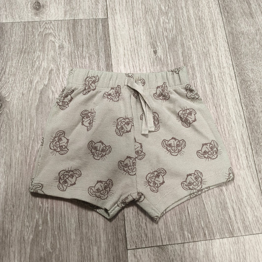 Disney Baby Simba Lion King Infant Shorts 0–3 Months Gray Check Print