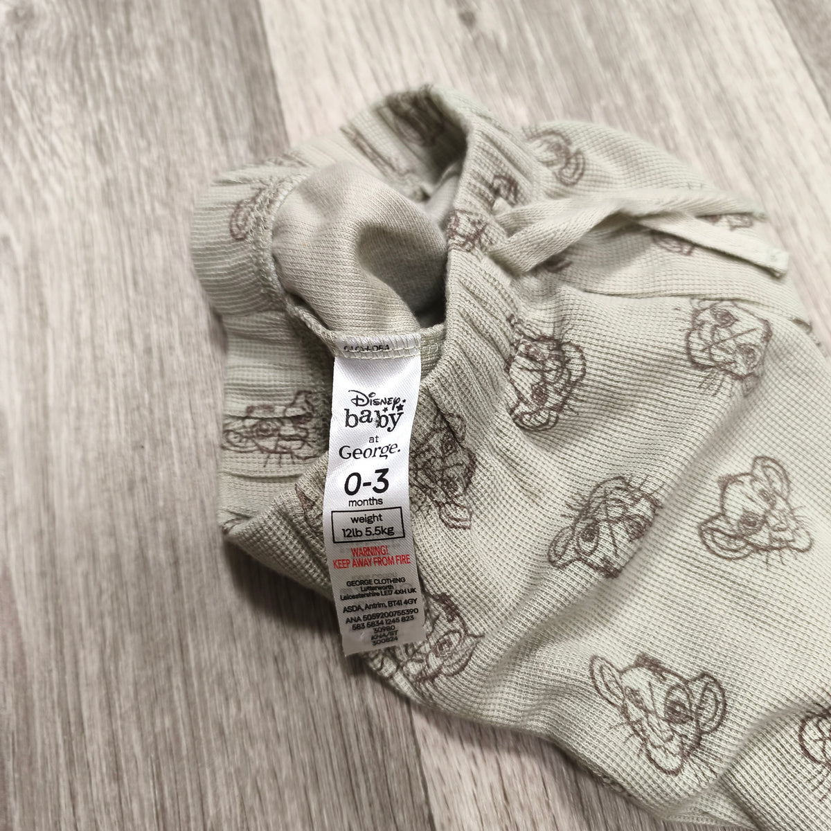 Disney Baby Simba Lion King Infant Shorts 0–3 Months Gray Check Print