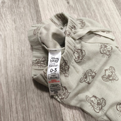 Disney Baby Simba Lion King Infant Shorts 0–3 Months Gray Check Print