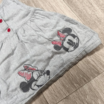 Disney Baby Minnie Mouse Grey Cotton Dress 3–6 Months Sleeveless