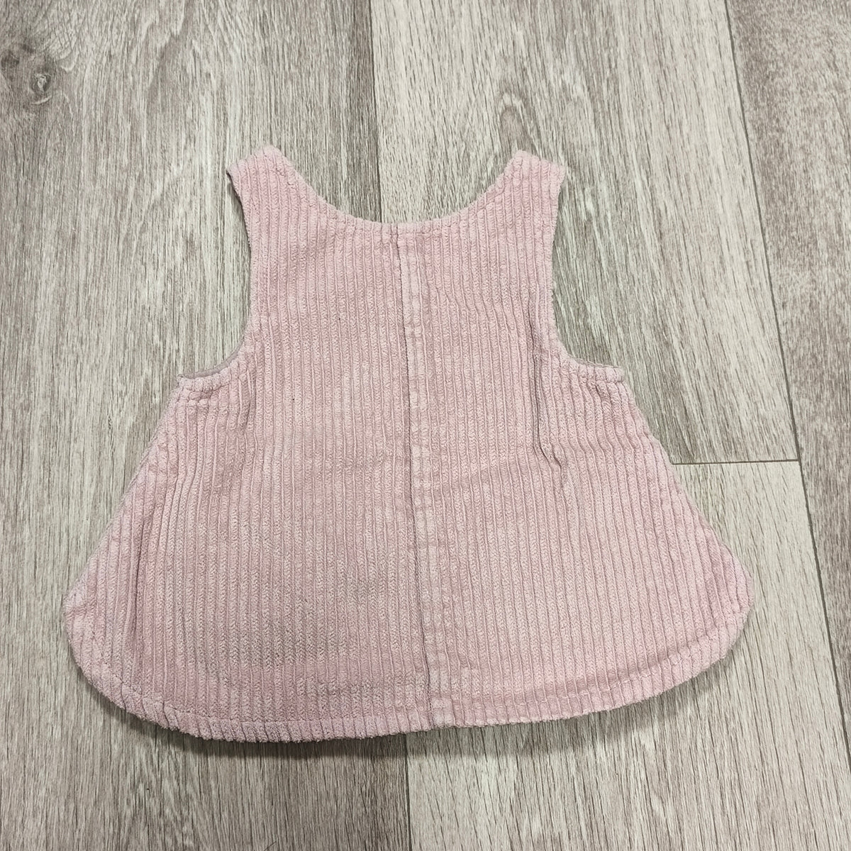 Pink Newborn Corduroy Pinafore Dress Faux Fur Pockets 100% Cotton