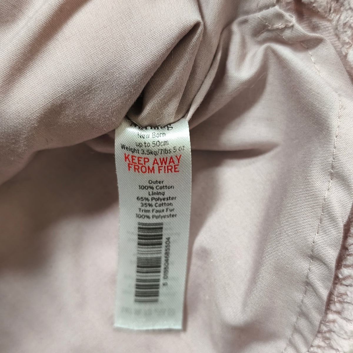 Pink Newborn Corduroy Pinafore Dress Faux Fur Pockets 100% Cotton