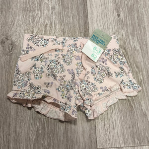 Primark Baby Girls Floral Ruffle Shorts 0–3 Months Sustainable Cotton NWT