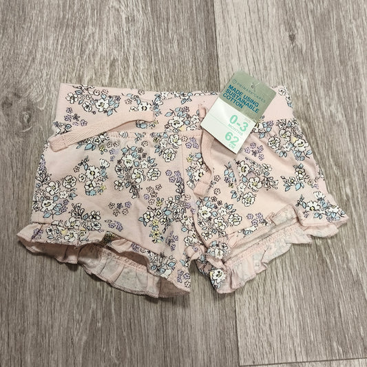 Primark Baby Girls Floral Ruffle Shorts 0–3 Months Sustainable Cotton NWT
