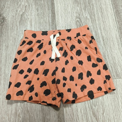 Primark Baby 6-9 Months Orange Black Animal Print Shorts