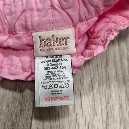 Baker by Ted Baker Baby Shorts Pink 0-3M Cotton Broderie Eyelet