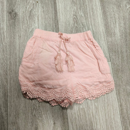 NEXT Girls Pink Lace Trim Shorts Tassel Drawstring Size 4 Years India