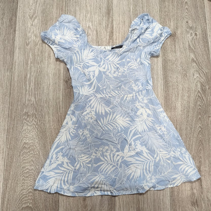New Look 915 Girls Blue White Tropical Floral Skater Dress Age 11 146cm