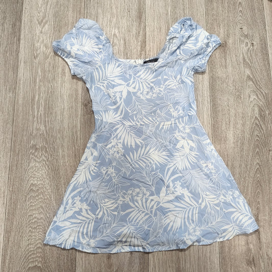 New Look 915 Girls Blue White Tropical Floral Skater Dress Age 11 146cm