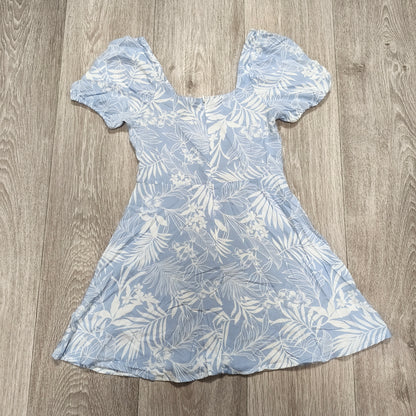 New Look 915 Girls Blue White Tropical Floral Skater Dress Age 11 146cm