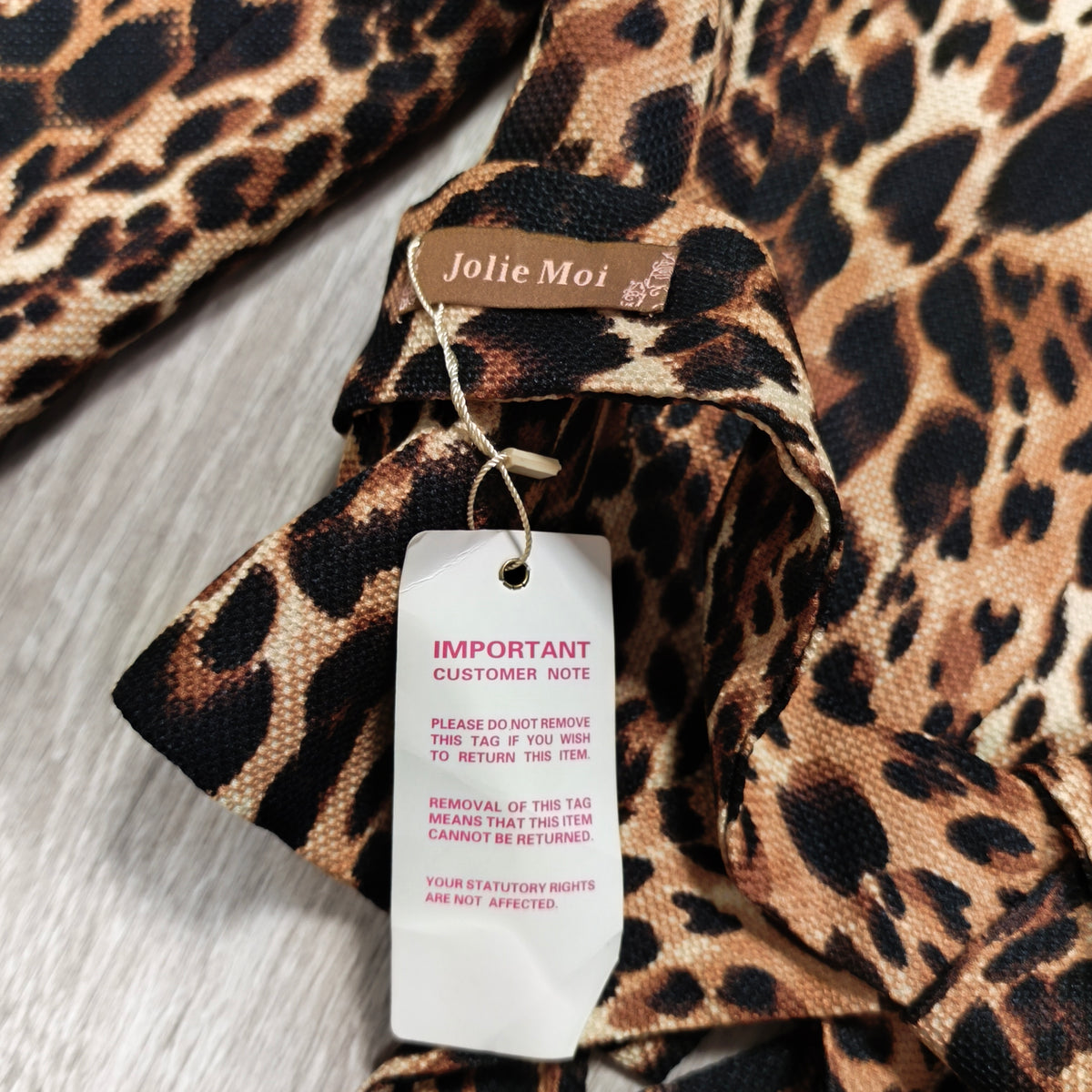 Jolie Moi Leopard Print Wrap Blazer Jacket UK 8 EUR 36 Belted Zip New