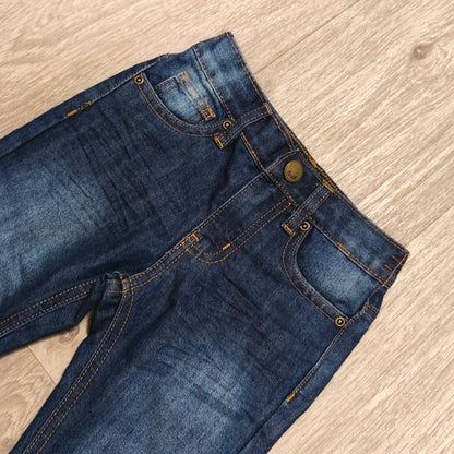 Infinity Kids Jeans Size 104 Boys Dark Blue Denim Straight Leg 3-4 Years