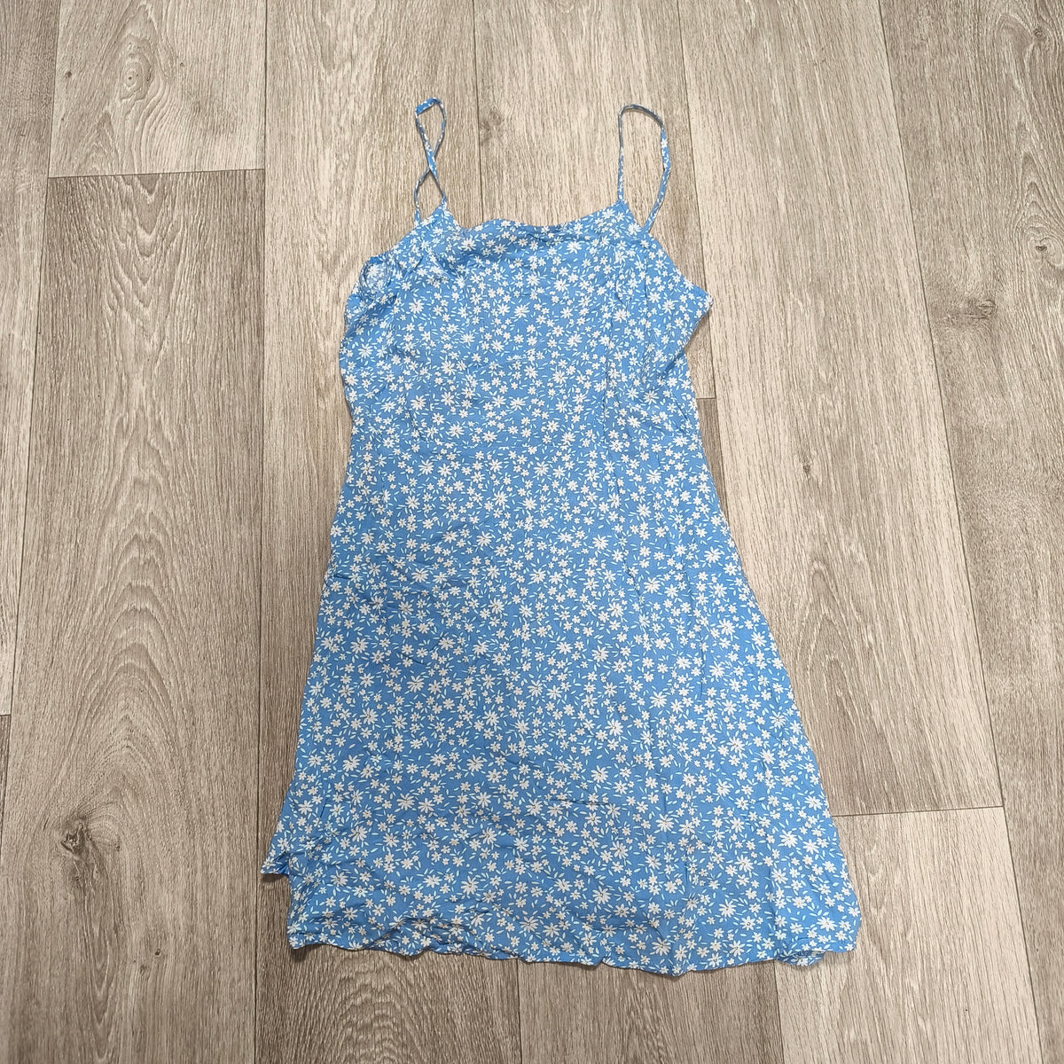 Primark Girls Blue Daisy Floral Cami Dress 11-12 Yrs 152cm Smocked Back