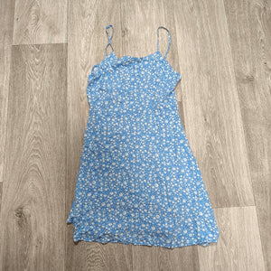 Primark Girls Blue Daisy Floral Cami Dress 11-12 Yrs 152cm Smocked Back