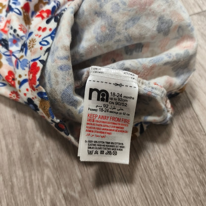 Mothercare Baby Girl Floral Top 18-24 Months 92cm Cat Ruffle Tee