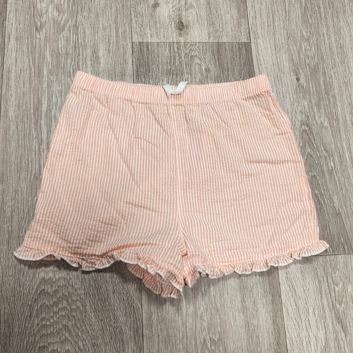 George Girls Shorts 11-12 Years Peach Stripe Ruffle Hem Elastic Waist