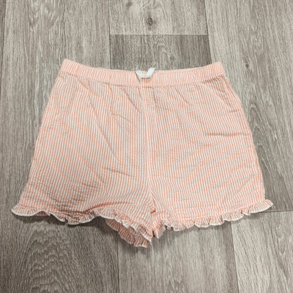 George Girls Shorts 11-12 Years Peach Stripe Ruffle Hem Elastic Waist
