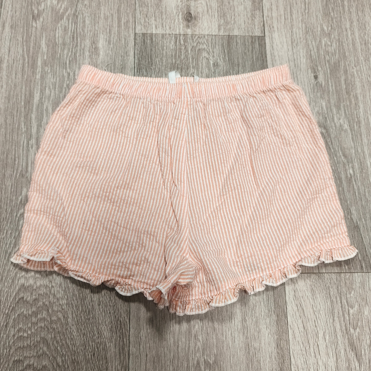 George Girls Shorts 11-12 Years Peach Stripe Ruffle Hem Elastic Waist