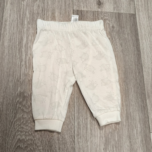 Tu Baby Joggers 0-3 Months Organic Cotton Sheep Print Cream Pants