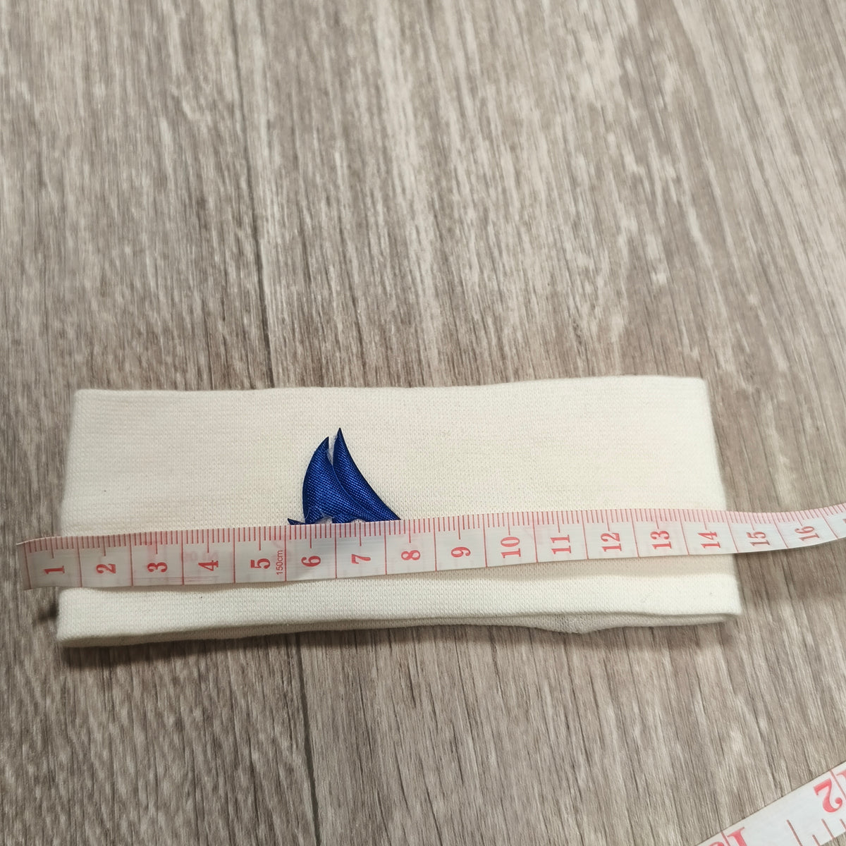 Baby Headband White Blue Sailboat Nautical Stretchy Infant Newborn