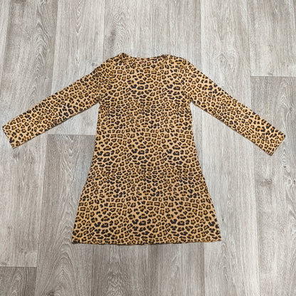 Nutmeg Girls Leopard Print Long Sleeve Dress Age 10-11 Years Viscose