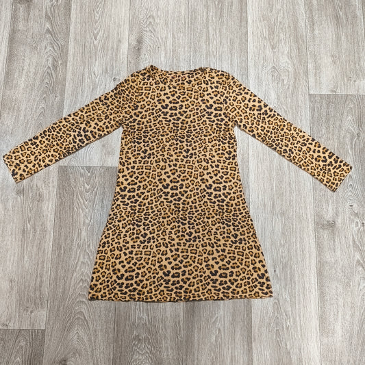Nutmeg Girls Leopard Print Long Sleeve Dress Age 10-11 Years Viscose