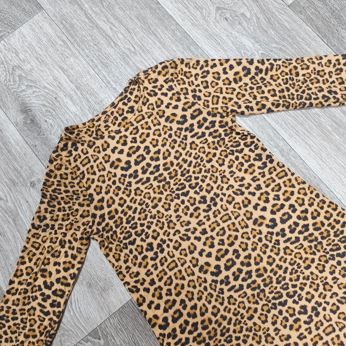 Nutmeg Girls Leopard Print Long Sleeve Dress Age 10-11 Years Viscose