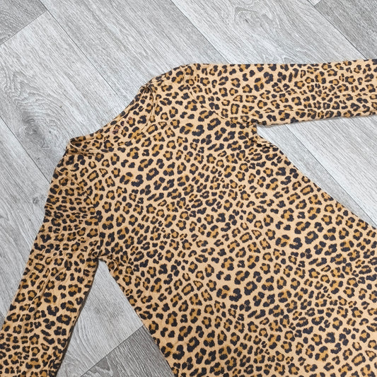 Nutmeg Girls Leopard Print Long Sleeve Dress Age 10-11 Years Viscose