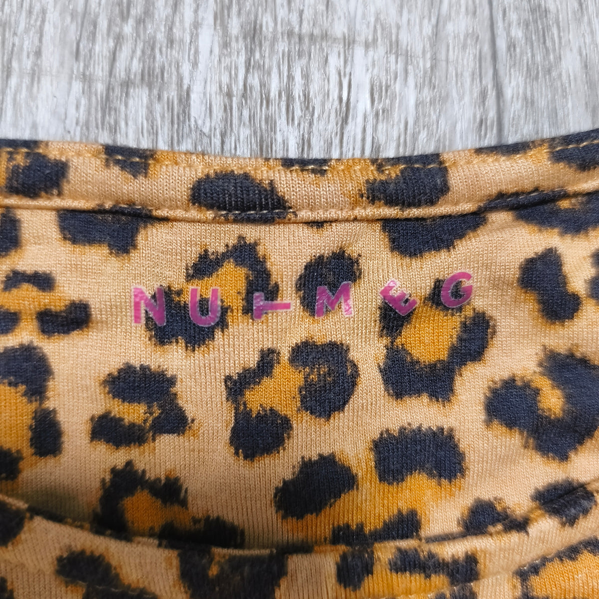 Nutmeg Girls Leopard Print Long Sleeve Dress Age 10-11 Years Viscose