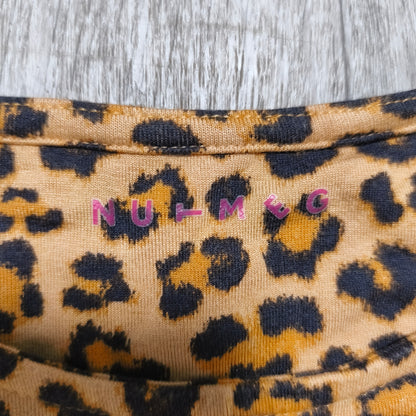 Nutmeg Girls Leopard Print Long Sleeve Dress Age 10-11 Years Viscose