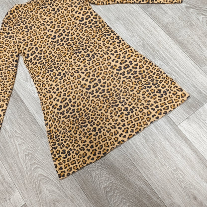 Nutmeg Girls Leopard Print Long Sleeve Dress Age 10-11 Years Viscose