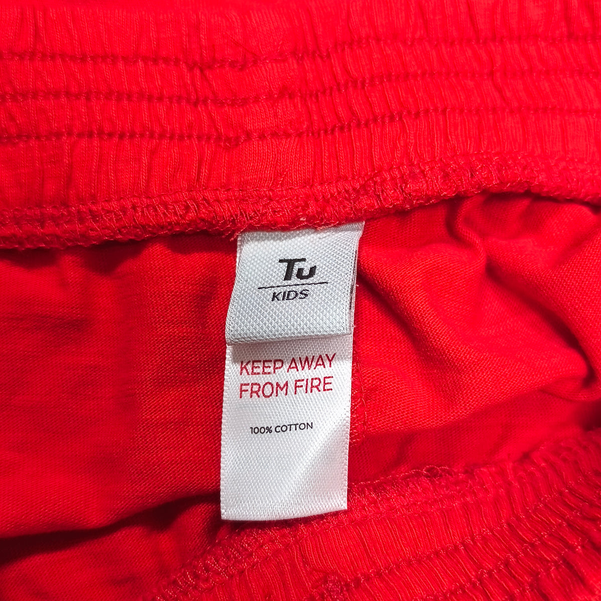 Tu Kids Red Shorts 5YRS 110CM 100% Cotton Drawstring Elastic Waist Summer