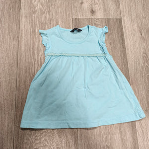 George Baby Girls Light Blue Sleeveless Ruffle Dress 1.5-2Y 86-92cm