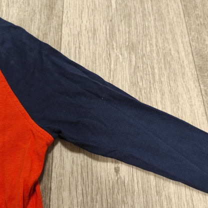George Boys Long Sleeve T-Shirt 6-7 Yrs Awesome Car Raglan Orange Navy