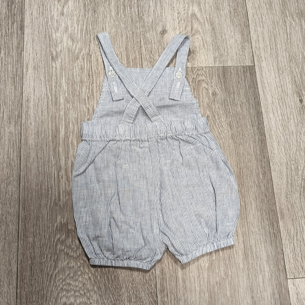 George Baby 0-3M Blue Striped Bear Dungarees Romper Overalls Shorts