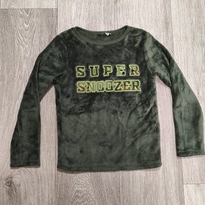 Pepco Kids Fleece Top 7-8 Years Green Super Snoozer Camo Long Sleeve