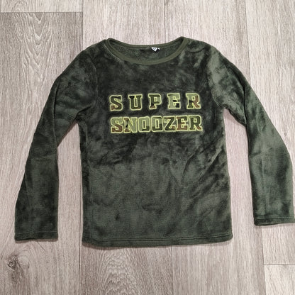 Pepco Kids Fleece Top 7-8 Years Green Super Snoozer Camo Long Sleeve
