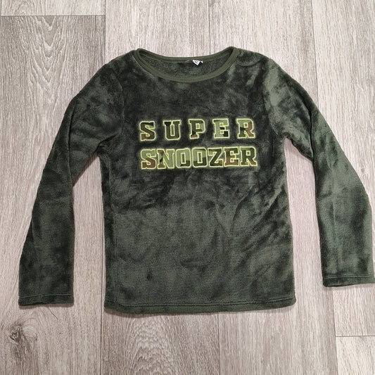 Pepco Kids Fleece Top 7-8 Years Green Super Snoozer Camo Long Sleeve