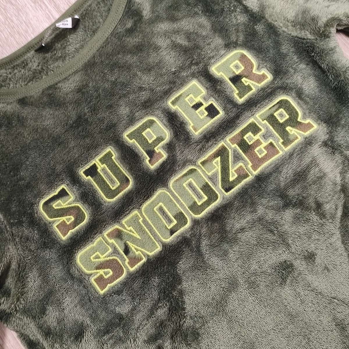 Pepco Kids Fleece Top 7-8 Years Green Super Snoozer Camo Long Sleeve