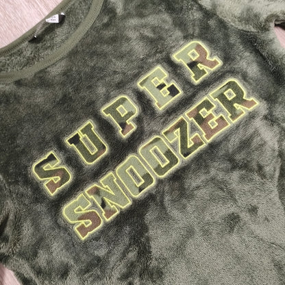 Pepco Kids Fleece Top 7-8 Years Green Super Snoozer Camo Long Sleeve