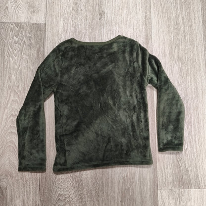 Pepco Kids Fleece Top 7-8 Years Green Super Snoozer Camo Long Sleeve