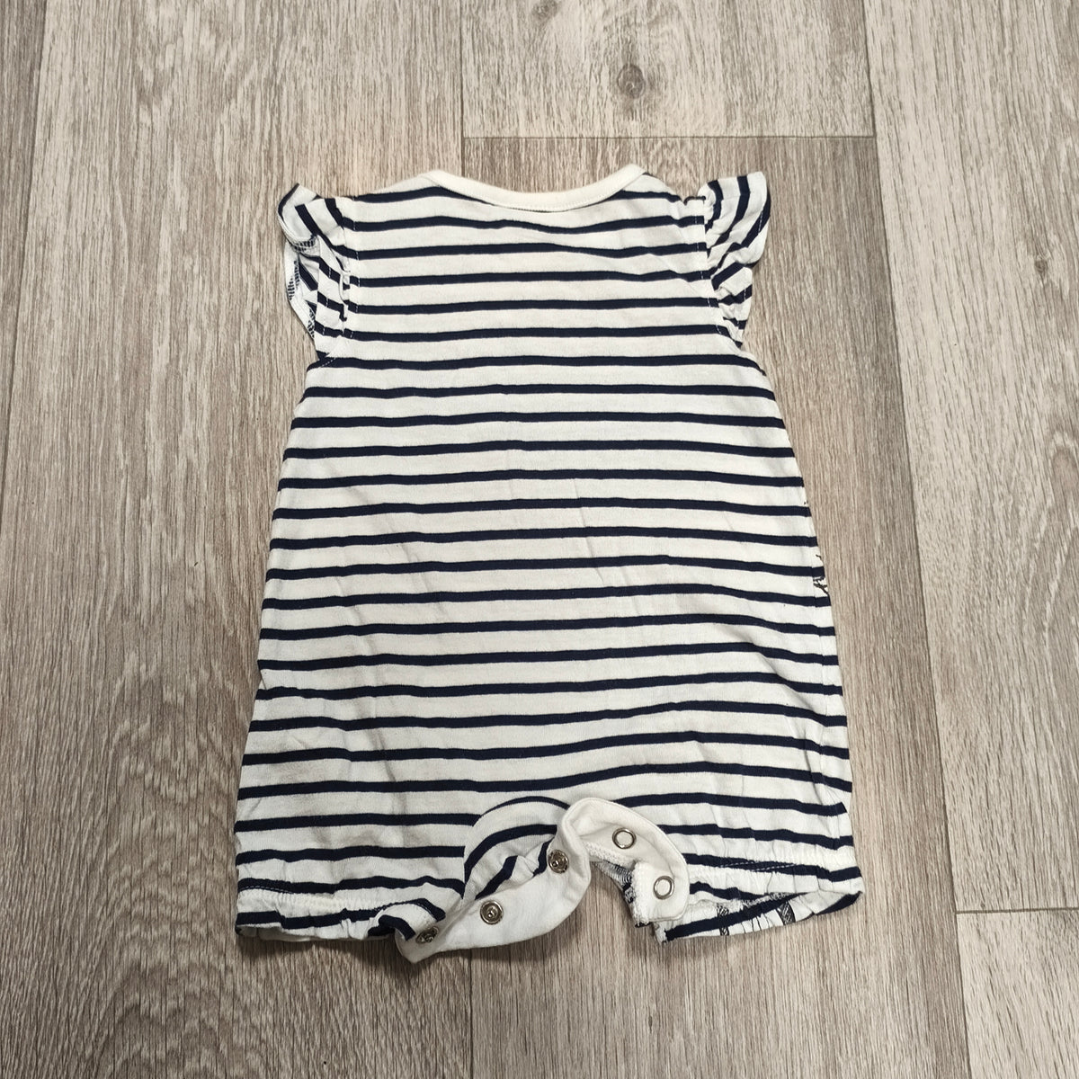 Disney Baby Minnie Mouse Romper 0-1M Striped Sleeveless Ruffle Pocket