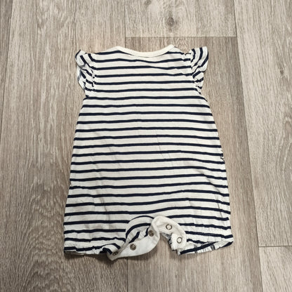 Disney Baby Minnie Mouse Romper 0-1M Striped Sleeveless Ruffle Pocket