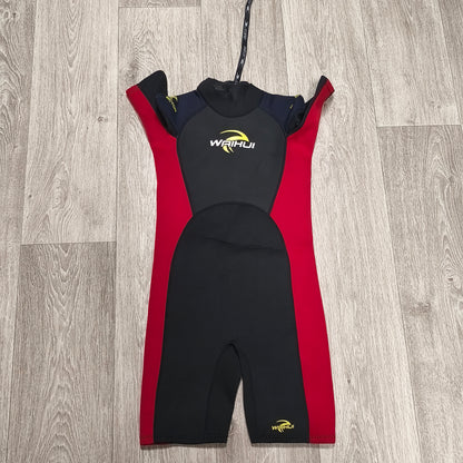 WAIHUI Kids Shorty Wetsuit 11-12 Yrs 152cm Black Red Neoprene Surf