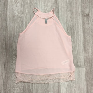 ASOS Halter Neck Tank Top Blush Pink Lace Hem Womens Size UK 8 US 4