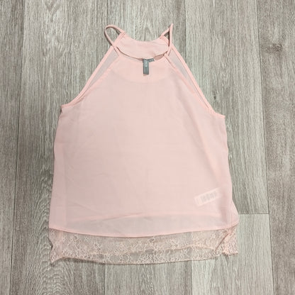 ASOS Halter Neck Tank Top Blush Pink Lace Hem Womens Size UK 8 US 4